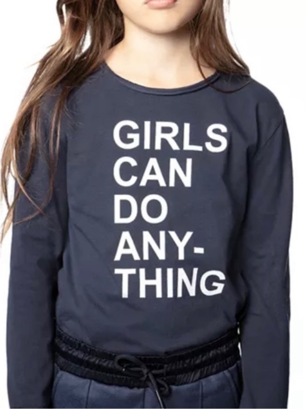 Zadig & Voltaire Girls Can Do Anything Longsleeve Tee Size 14